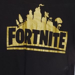 Fortnite - Custom made Tshirt, Black with Gold , Kids XL